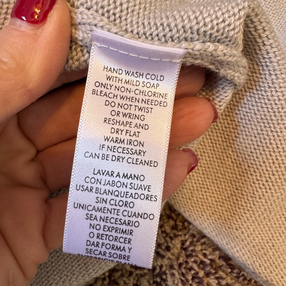 Nine West Light Gray Open Front Women’s Cardigan Size XL NWTS 3/4 Sleeves - Picture 9 of 9